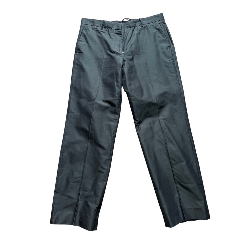 Jil Sander Dark Forest Silk Blend Tailor Made Straight Leg Trouser EU 42